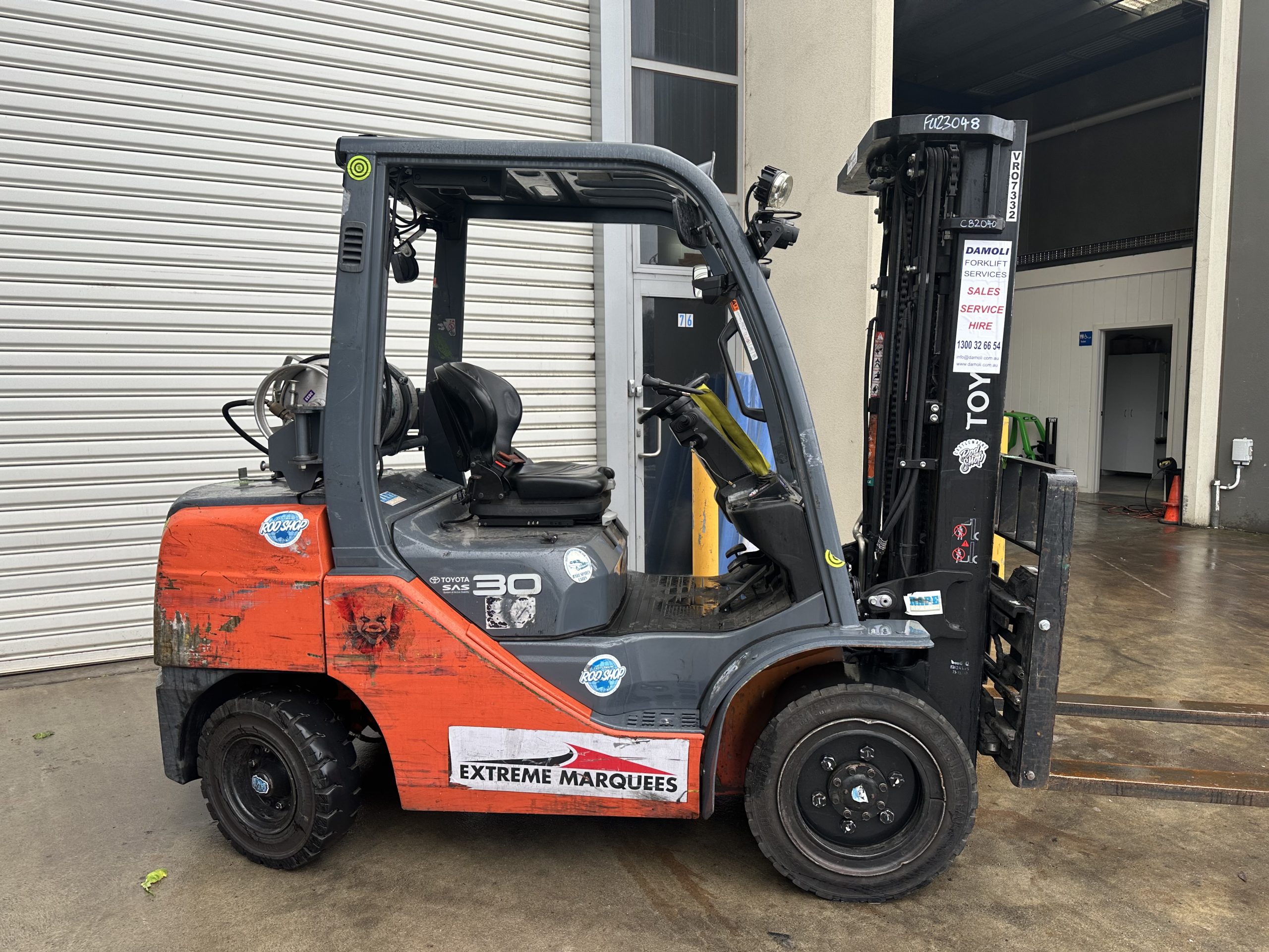 2018 Toyota 3.0T LPG Forklift – 4.5m Lift – Side Shift & Fork Positioner