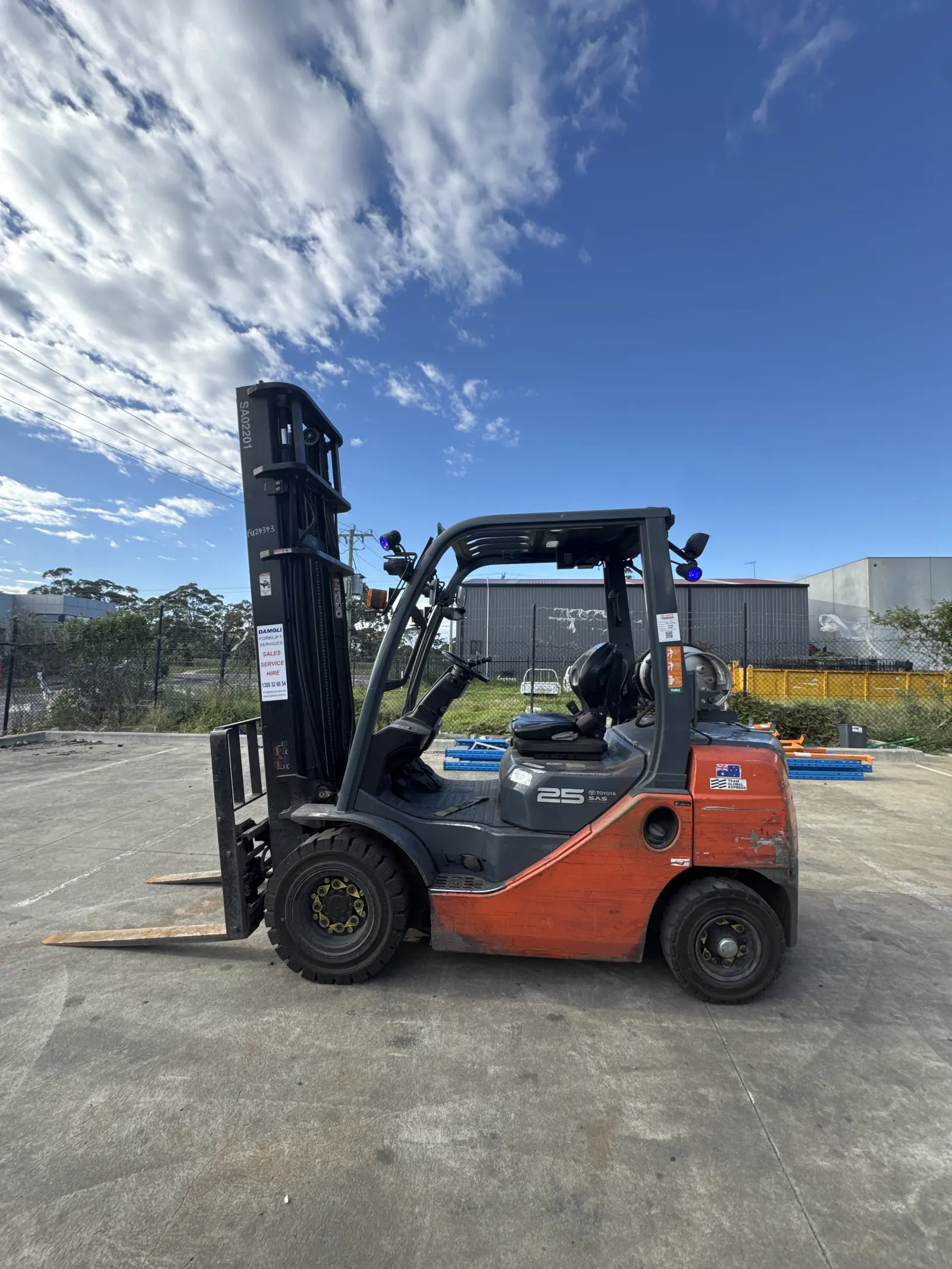 2018 Toyota 32-8FG25 2.5T LPG Forklift – 4.5m Standard Mast