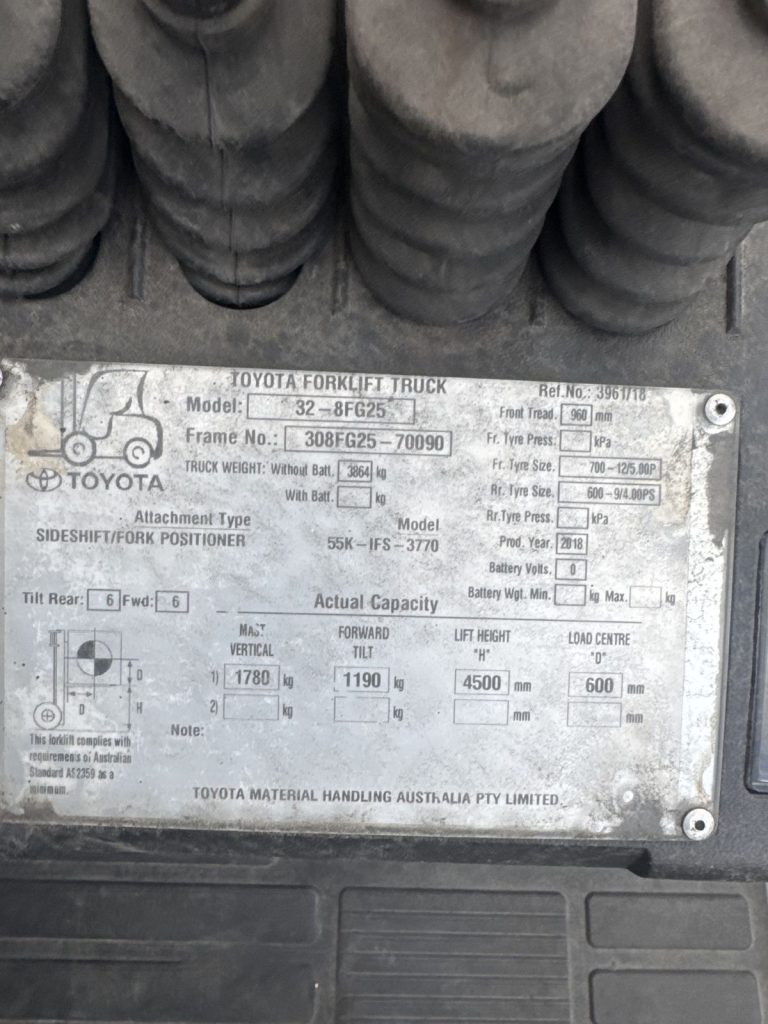 Used 2018 Toyota 32-8FG25 2.5 tonne LPG forklift with container mast, stock CE2138, photo 7
