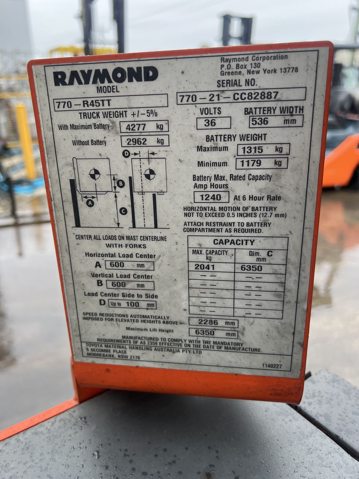 Used 2021 Raymond 770-R45TT 2.0 tonne electric reach truck with standard mast, stock RR2077, photo 7