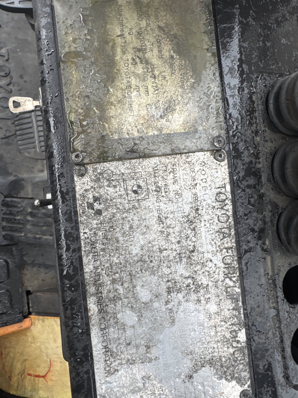 2002 Toyota 7FG18 1.8T LPG Forklift – 3.7m Standard Mast, Side Shift